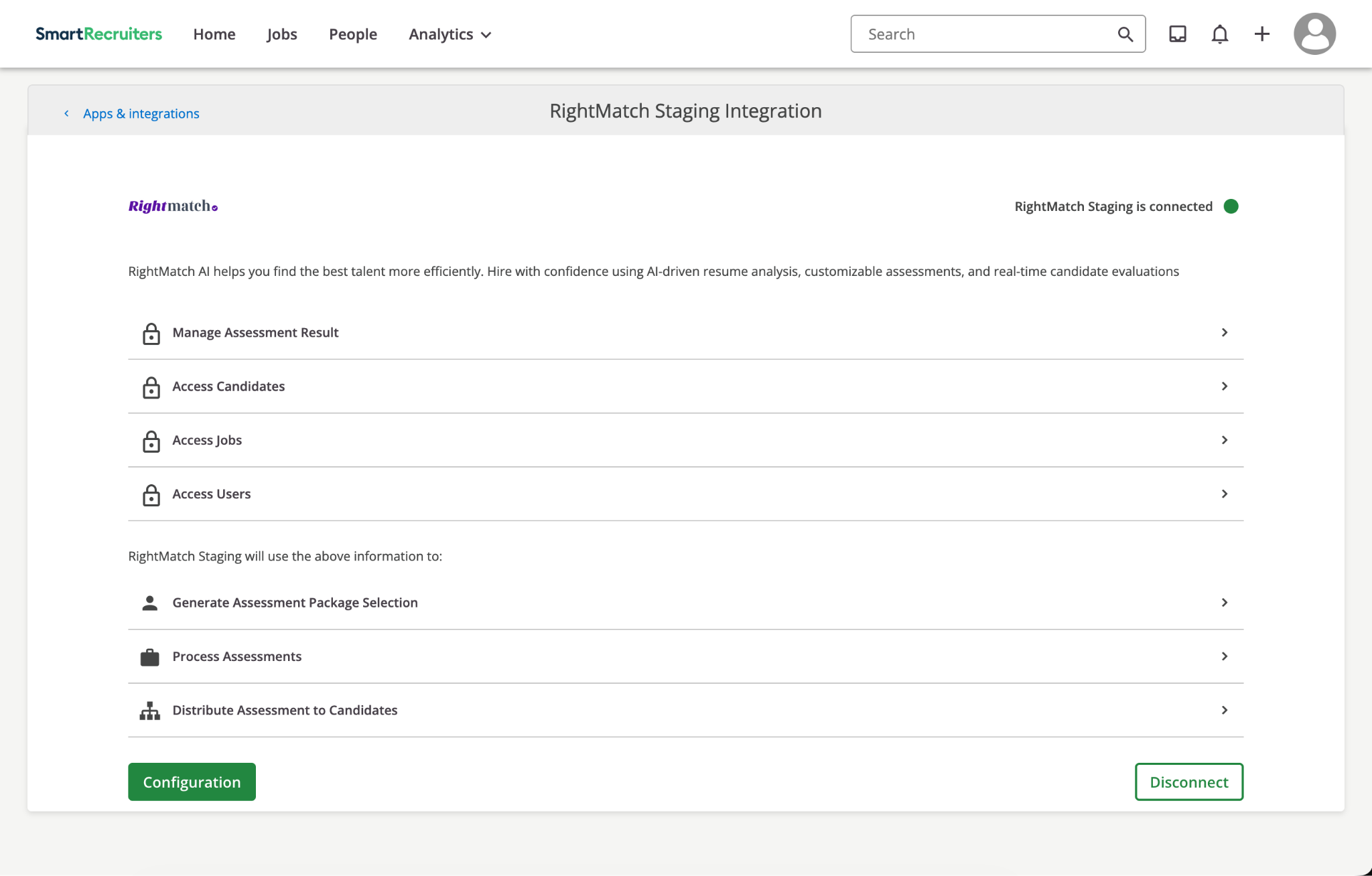 Install RightMatch in SmartRecruiters